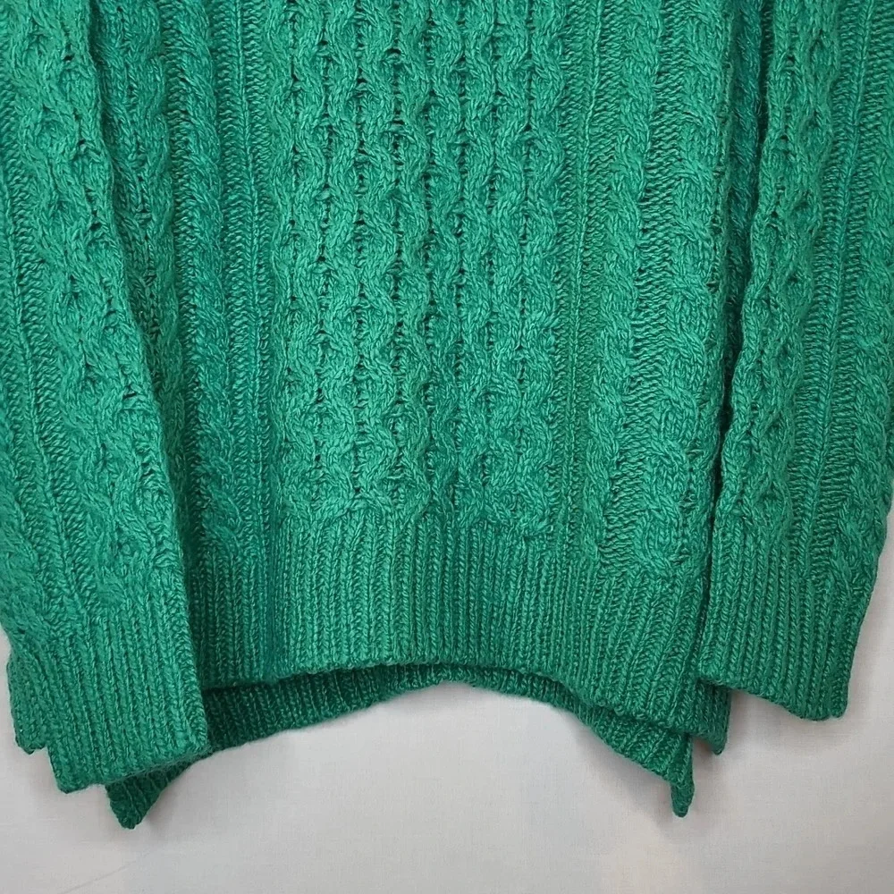 NWT JCP Green Wool Blend Crew Neck Sweater Size Small